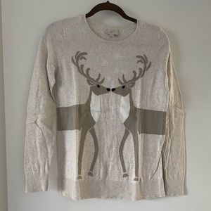 LOFT Outlet Reindeer Crew Neck Sweater - size S